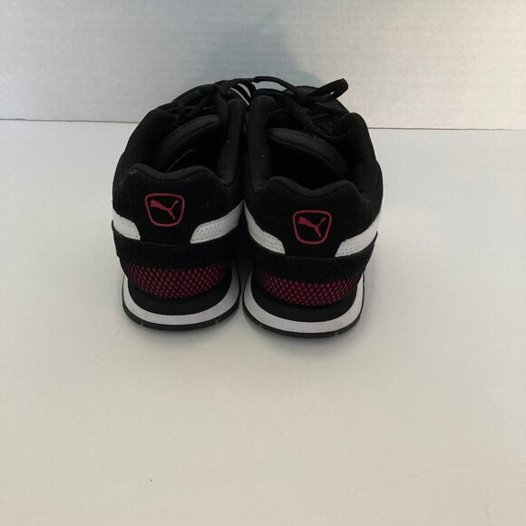 Puma Vista Trainers Shoes Mesh Retro Black White - Picture 3 of 6
